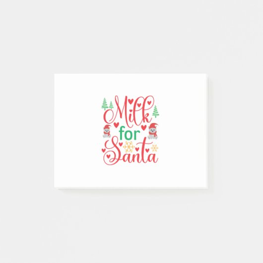 Melk van fijne kersen voor de kerstman post-it® notes (Voorkant)