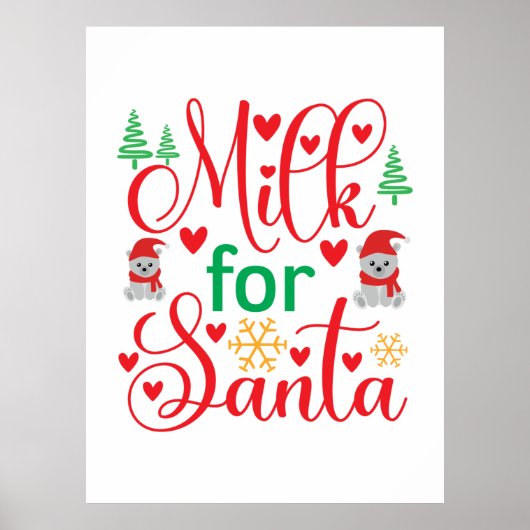 Melk van fijne kersen voor de kerstman poster (Voorkant)