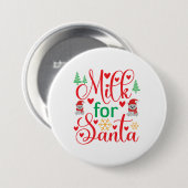 Melk van fijne kersen voor de kerstman ronde button 7,6 cm (Voorkant /achterkant)