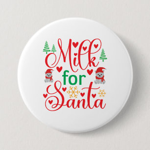 Melk van fijne kersen voor de kerstman ronde button 7,6 cm