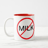 Melk verboden! tweekleurige koffiemok (Links)