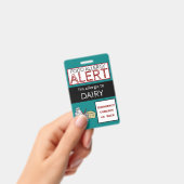 Melk Voedselallergie Alert Teal Label Badge (Handheld)