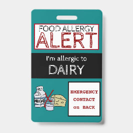 Melk Voedselallergie Alert Teal Label Badge