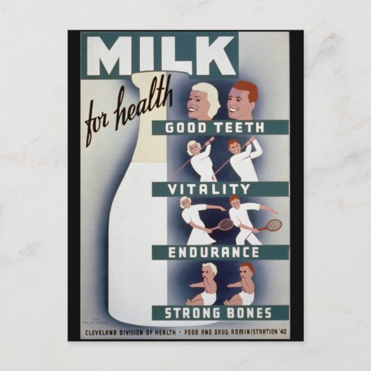 Melk voor de gezondheid briefkaart (Voorkant)