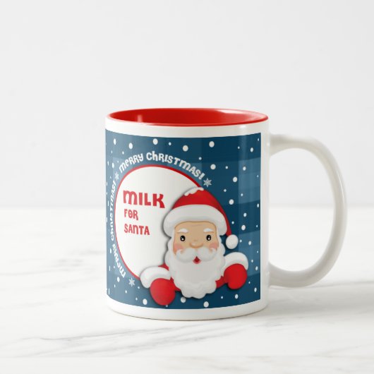 Melk voor de Kerstman. Kerstcadeau Tweekleurige Koffiemok (Rechts)