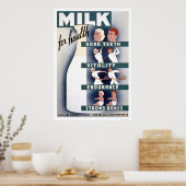 Melk voor Health 1940 WPA Poster (Keuken)