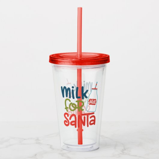 Melk voor Santa Acryl Drinkbeker (Voorkant)