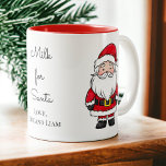 Melk voor Santa Christmas Eve Tweekleurige Koffiemok<br><div class="desc">Deze tweekleurige mok is perfect voor de kerstavond traditie van het uitdelen van melk voor de kerstman. Beschikt over de kerstman aan beide zijden en de tekst "Melk voor de kerstman" in het midden.</div>