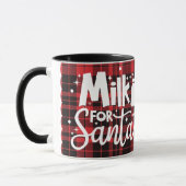 Melk voor Santa Holiday Plaid Kerstmis Mok (Links)