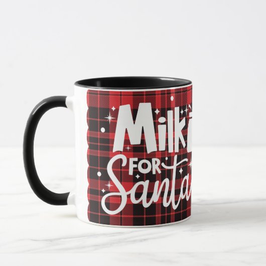 Melk voor Santa Holiday Plaid Kerstmis Mok (Links)