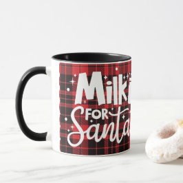 Melk voor Santa Holiday Plaid Kerstmis Mok