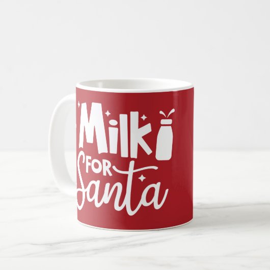 Melk voor Santa Holiday Red Christmas Koffiemok (Voorkant links)