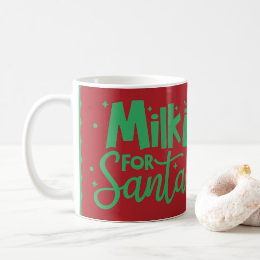 Melk voor Santa Holiday Red & Green Christmas Koffiemok (Met donut)
