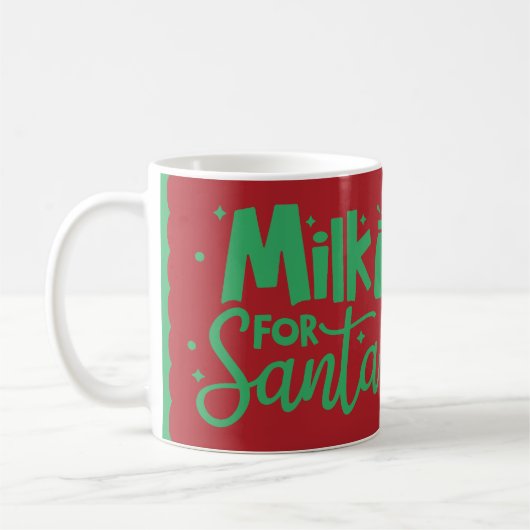 Melk voor Santa Holiday Red & Green Christmas Koffiemok (Links)