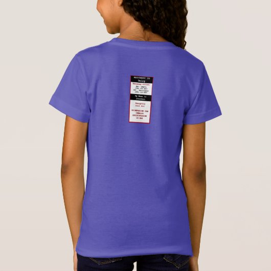 Melk voor voedselallergie Alert Badge Style T-Shir T-shirt (Achterkant)