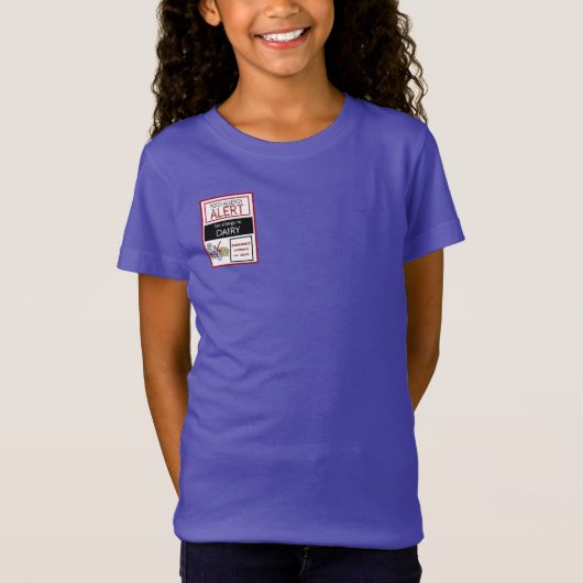 Melk voor voedselallergie Alert Badge Style T-Shir T-shirt (Voorkant)