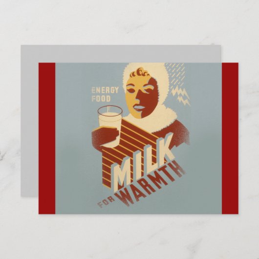 Melk voor Warmth Briefkaart (Voorkant / Achterkant)