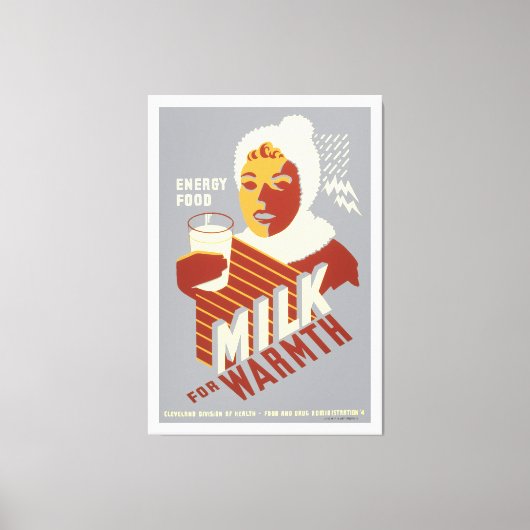 Melk voor Warmth Canvas Afdruk (Voorkant)