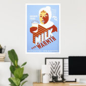 Melk voor Warmth Energy 1941 WPA Poster (Thuiskantoor)