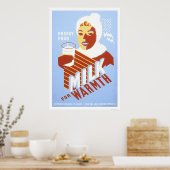 Melk voor Warmth Energy 1941 WPA Poster (Keuken)