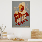 Melk voor Warmth Energy  1941 WPA-Posters Poster (Keuken)
