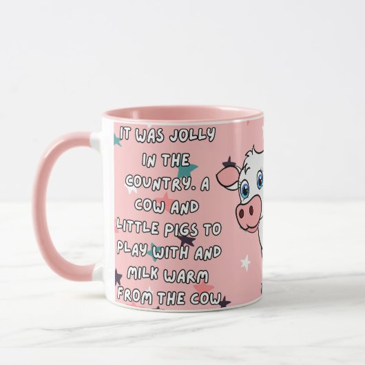 melk warm van de koe mok (Links)