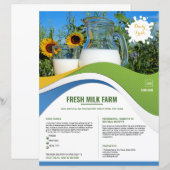 Melk Winkel Flyer Sjabloon | Zuivelboerderij Bedri (Voorkant / Achterkant)