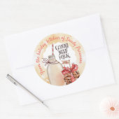 Melk zelfgemaakte koekjes gepersonaliseerde kerst ronde sticker (Envelop)