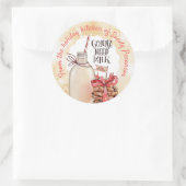 Melk zelfgemaakte koekjes gepersonaliseerde kerst ronde sticker (Tas)