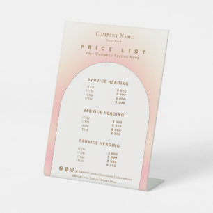 Melkachtig Zachte Roze Ombre Neutrale Gradiënt Pri Reclamebord Met Voetstuk
