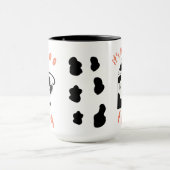 Melkachtige Moo-ments schattige koe drink melkheri Mok (Midden)