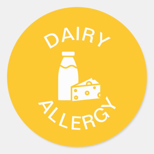 Melkallergie Waarschuwing Ronde Sticker (Voorkant)