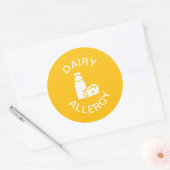 Melkallergie Waarschuwing Ronde Sticker (Envelop)