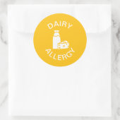 Melkallergie Waarschuwing Ronde Sticker (Tas)