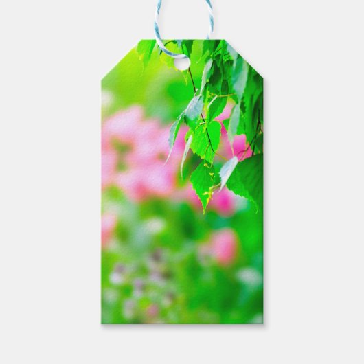 Melkblad tulpbloemen aanpasbaar cadeaulabel (Voorkant)