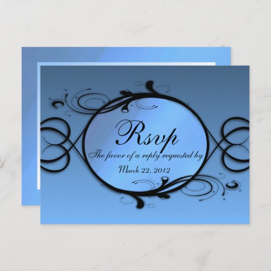 Melkblauw menu RSVP (Voorkant / Achterkant)