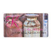 Melkblikken Metaal Rustisch Antiek Monogram Etiket (Voorkant)