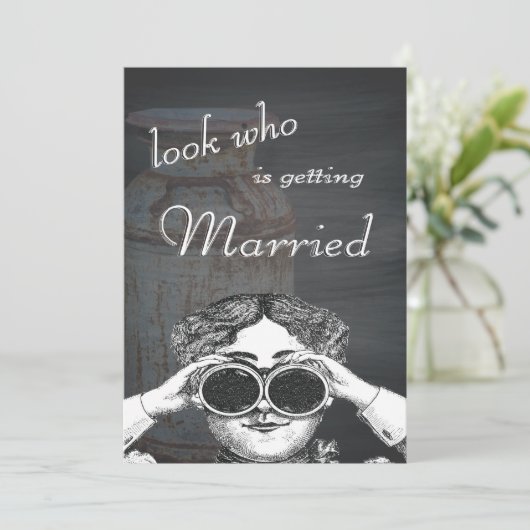 Melkblikken Metaal Rustisch Antiek Monogram Kaart (Staand voorkant)