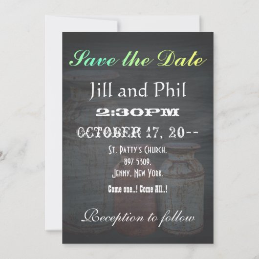 Melkblikken  Metaal Rustisch Antiek Monogram Kaart (Achterkant)