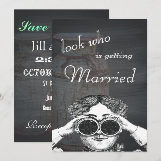 Melkblikken  Metaal Rustisch Antiek Monogram Kaart (Voorkant / Achterkant)