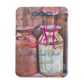 Melkblikken Metaal Rustisch Antiek Monogram Magneet (Verticaal)