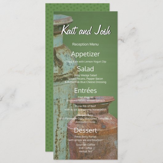 Melkblikken  Metaal Rustisch Antiek Monogram Menu (Voorkant / Achterkant)