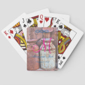 Melkblikken  Metaal Rustisch Antiek Monogram Speelkaarten (Achterkant)