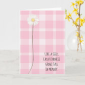 melkbloem op roze pleister voor dank kaart (Gele Bloem)