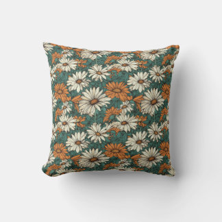 melkbloemen, groen, oranje en room kussen