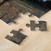 Melkchocolade bruinpaard in blauw legpuzzel (Zijkant)