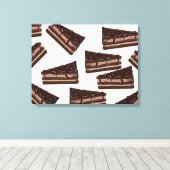 Melkchocoladetaart. Canvas Afdruk (Insitu (Houten vloer))
