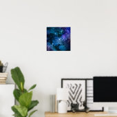 Melkers van sterrenstelsels Sterrenhemel Blauwe lu Poster (Thuiskantoor)