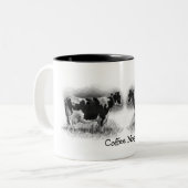 MELKEUW, PENCIL: REALISME: koffie " mog " Tweekleurige Koffiemok (Voorkant links)