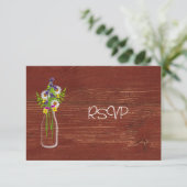 Melkfles met wilde bloemen bruiloft RSVP Kaart (Staand voorkant)